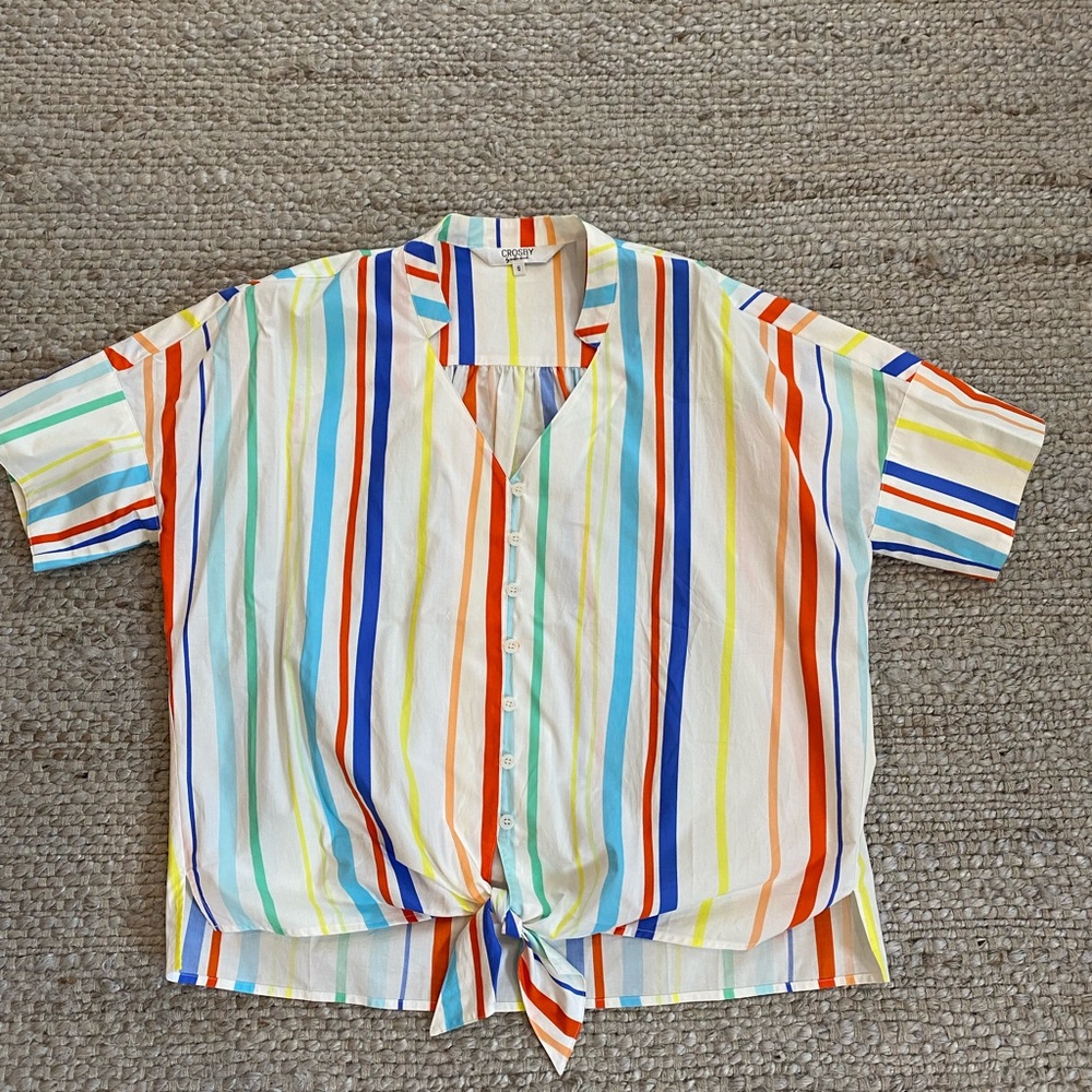Crosby by Mollie Burch striped tie front blouse